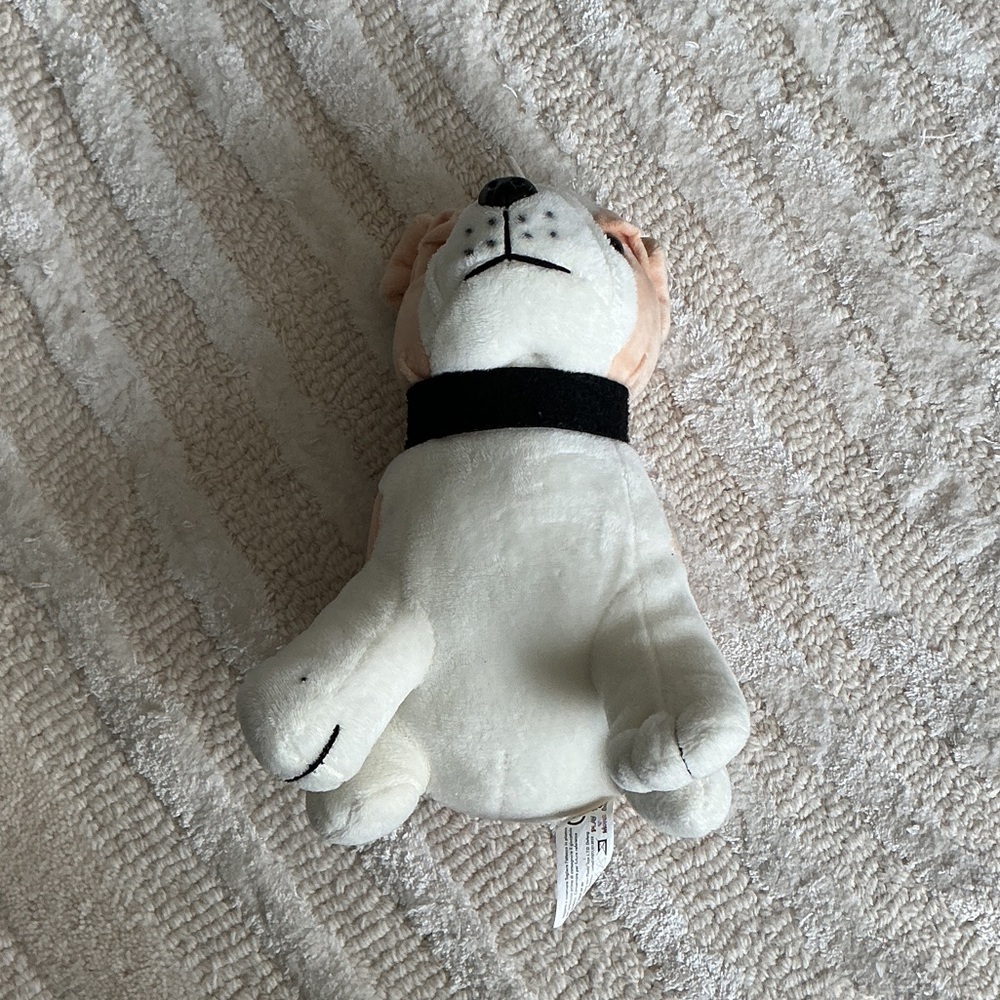 Plush Dog Toy - White and Tan Squeaky Puppy